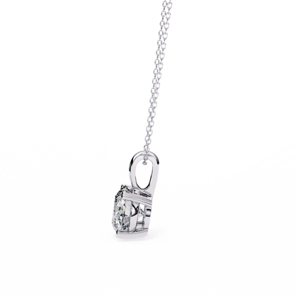0.80 CT Round Lab-Grown Diamond Solitaire Pendant Necklace in 14K Gold & Platinum