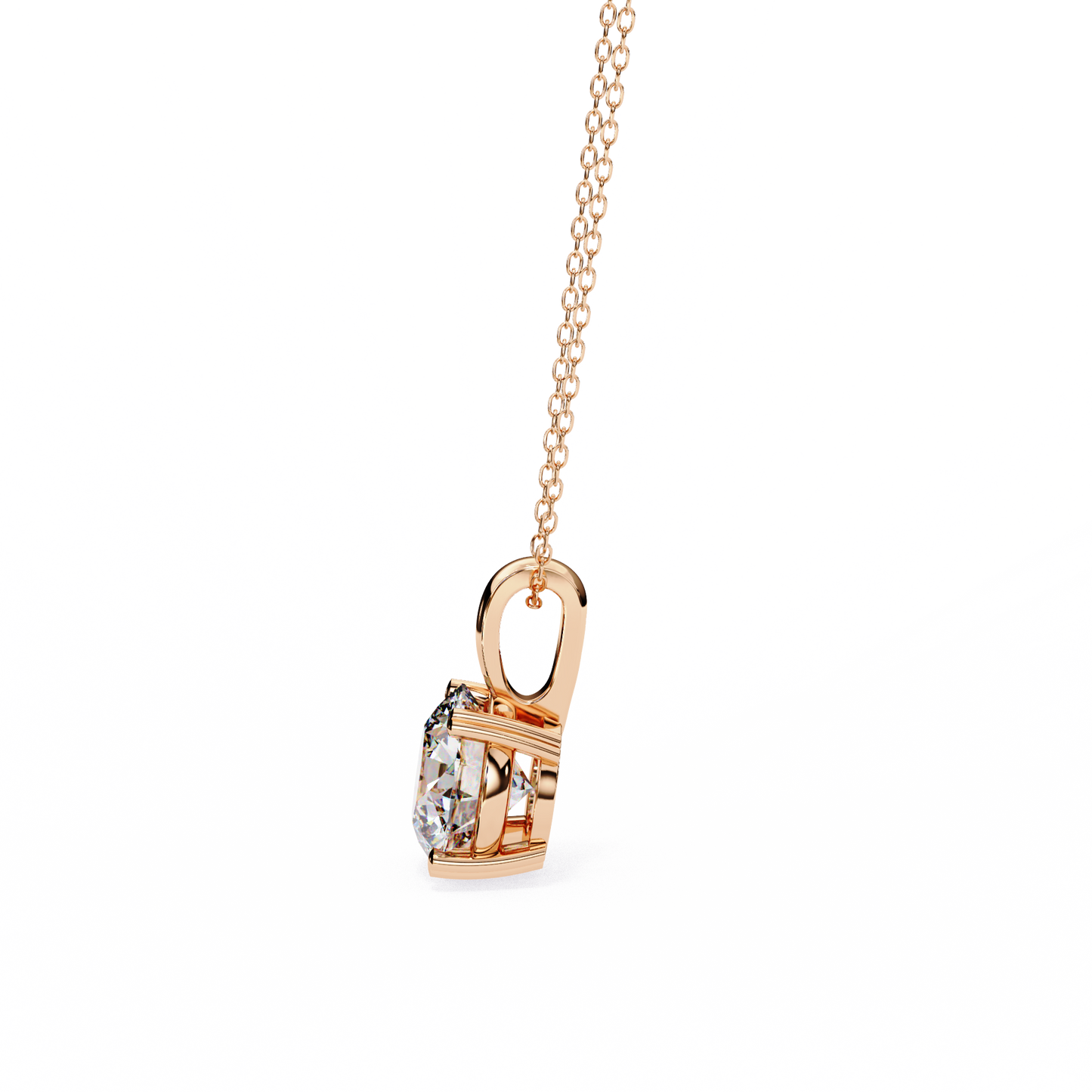 0.80 CT Round Lab-Grown Diamond Solitaire Pendant Necklace in 14K Gold & Platinum
