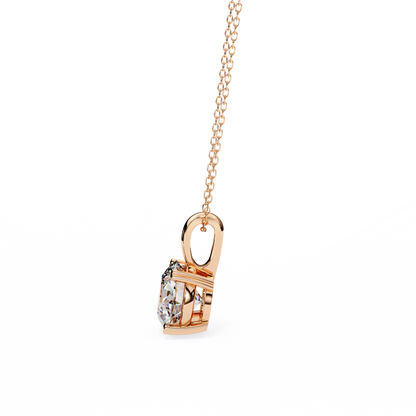 0.80 CT Round Lab-Grown Diamond Solitaire Pendant Necklace in 14K Gold & Platinum