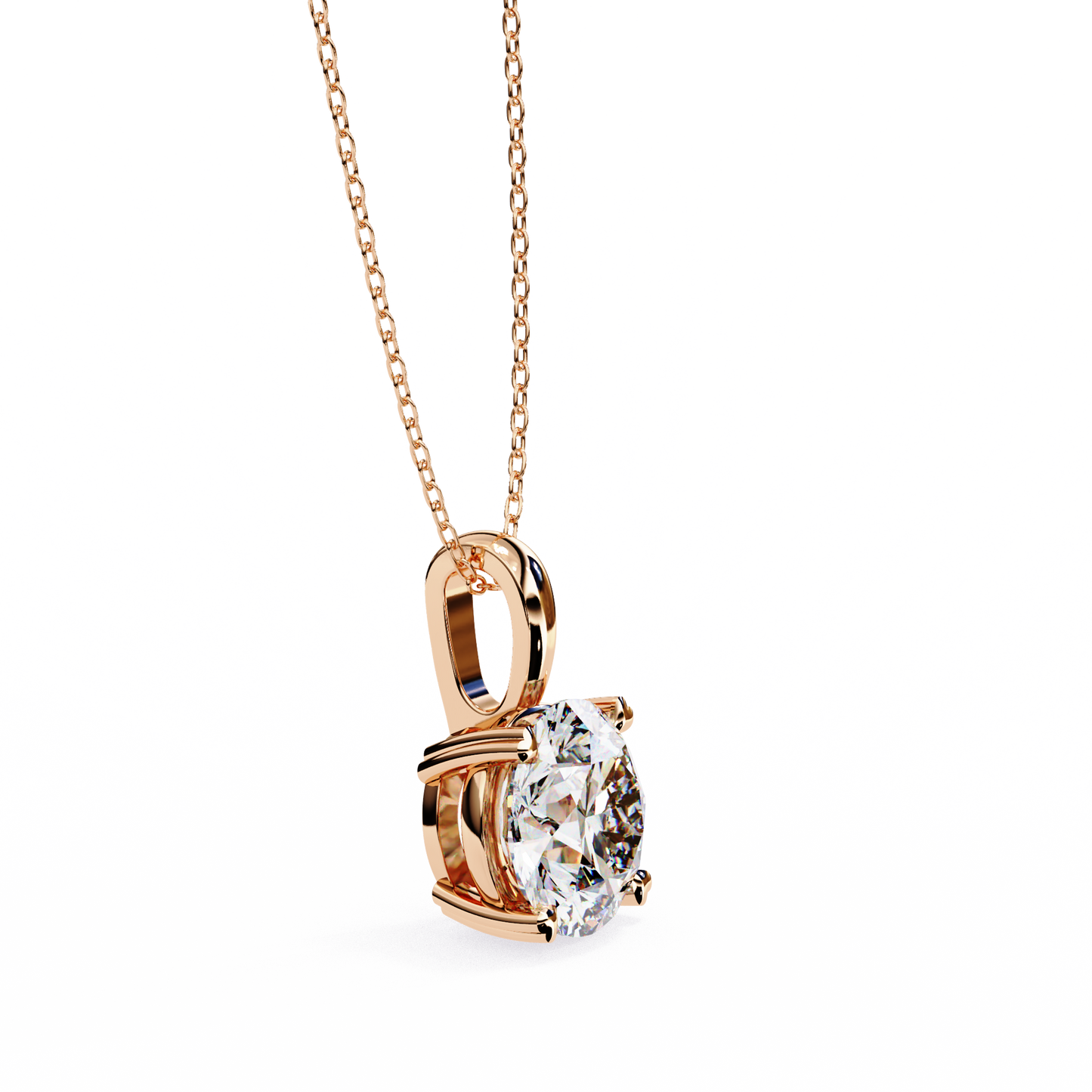 0.80 CT Round Lab-Grown Diamond Solitaire Pendant Necklace in 14K Gold & Platinum