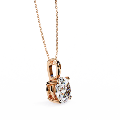 0.80 CT Round Lab-Grown Diamond Solitaire Pendant Necklace in 14K Gold & Platinum