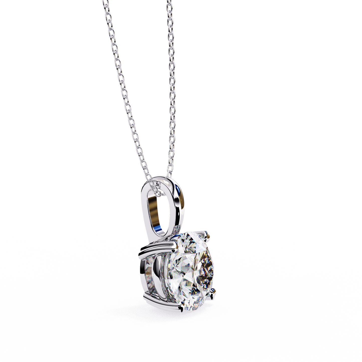 0.80 CT Round Lab-Grown Diamond Solitaire Pendant Necklace in 14K Gold & Platinum