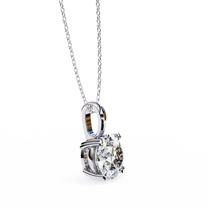 0.80 CT Round Lab-Grown Diamond Solitaire Pendant Necklace in 14K Gold & Platinum