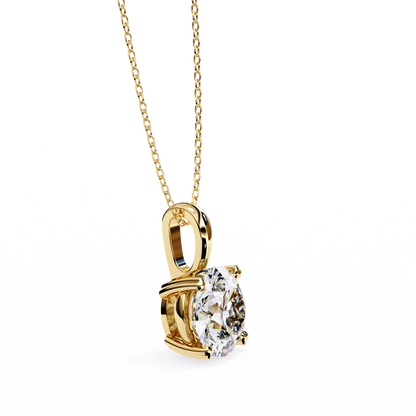 0.80 CT Round Lab-Grown Diamond Solitaire Pendant Necklace in 14K Gold & Platinum