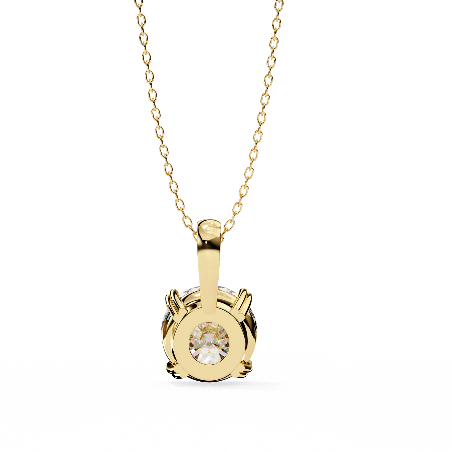 0.80 CT Round Lab-Grown Diamond Solitaire Pendant Necklace in 14K Gold & Platinum