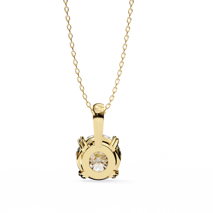 0.80 CT Round Lab-Grown Diamond Solitaire Pendant Necklace in 14K Gold & Platinum