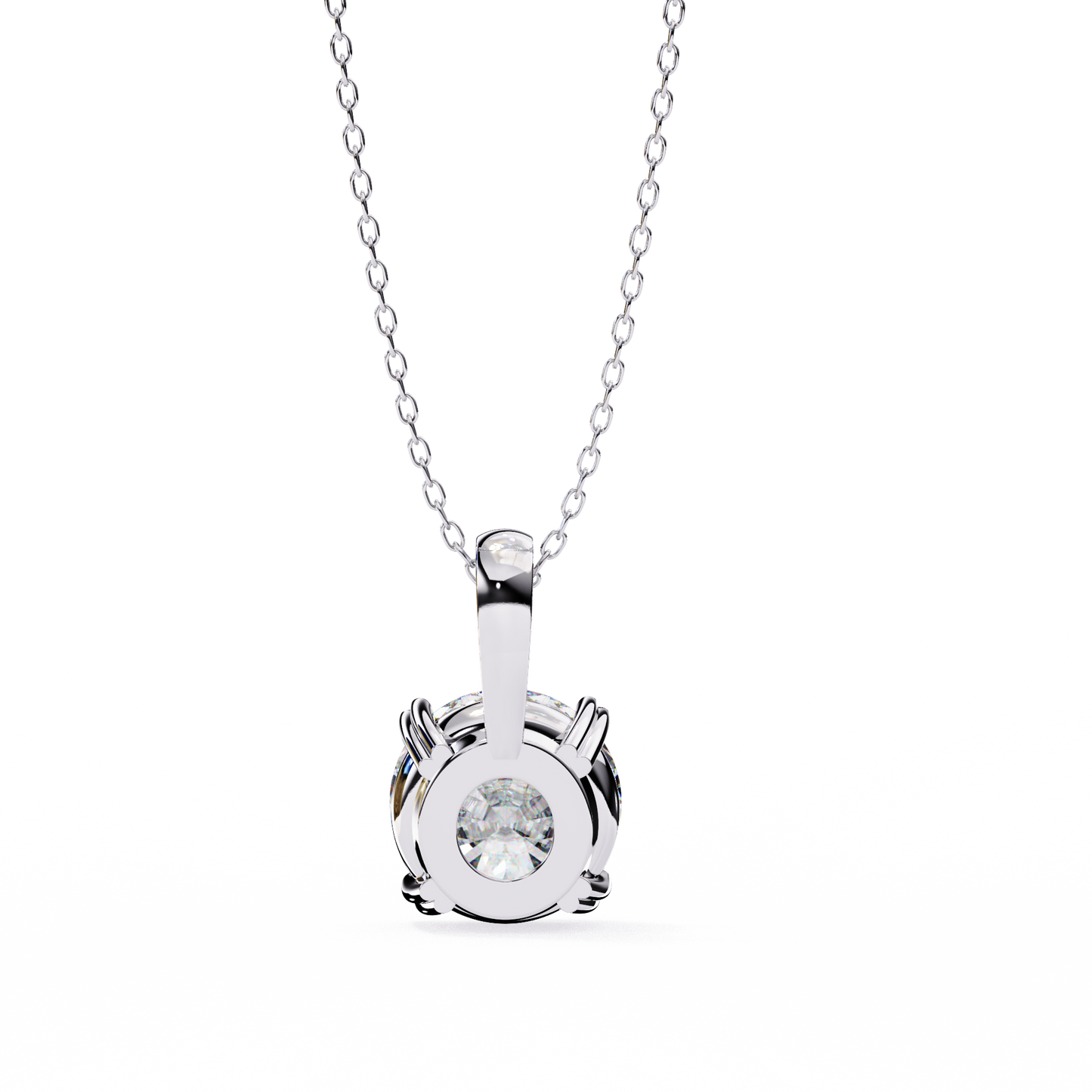 0.80 CT Round Lab-Grown Diamond Solitaire Pendant Necklace in 14K Gold & Platinum