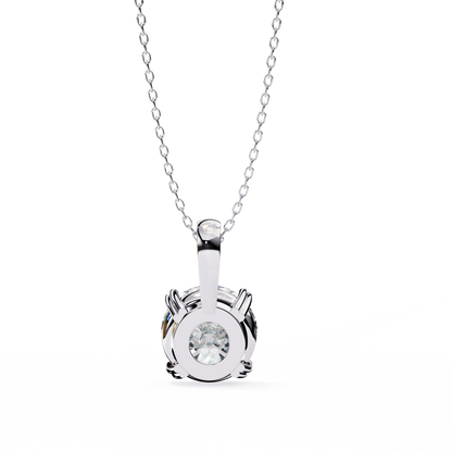 0.80 CT Round Lab-Grown Diamond Solitaire Pendant Necklace in 14K Gold & Platinum