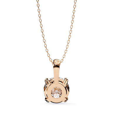 0.80 CT Round Lab-Grown Diamond Solitaire Pendant Necklace in 14K Gold & Platinum
