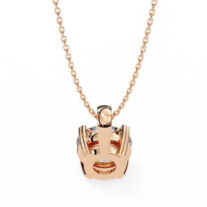 0.80 CT Round Lab-Grown Diamond Solitaire Pendant Necklace in 14K Gold & Platinum