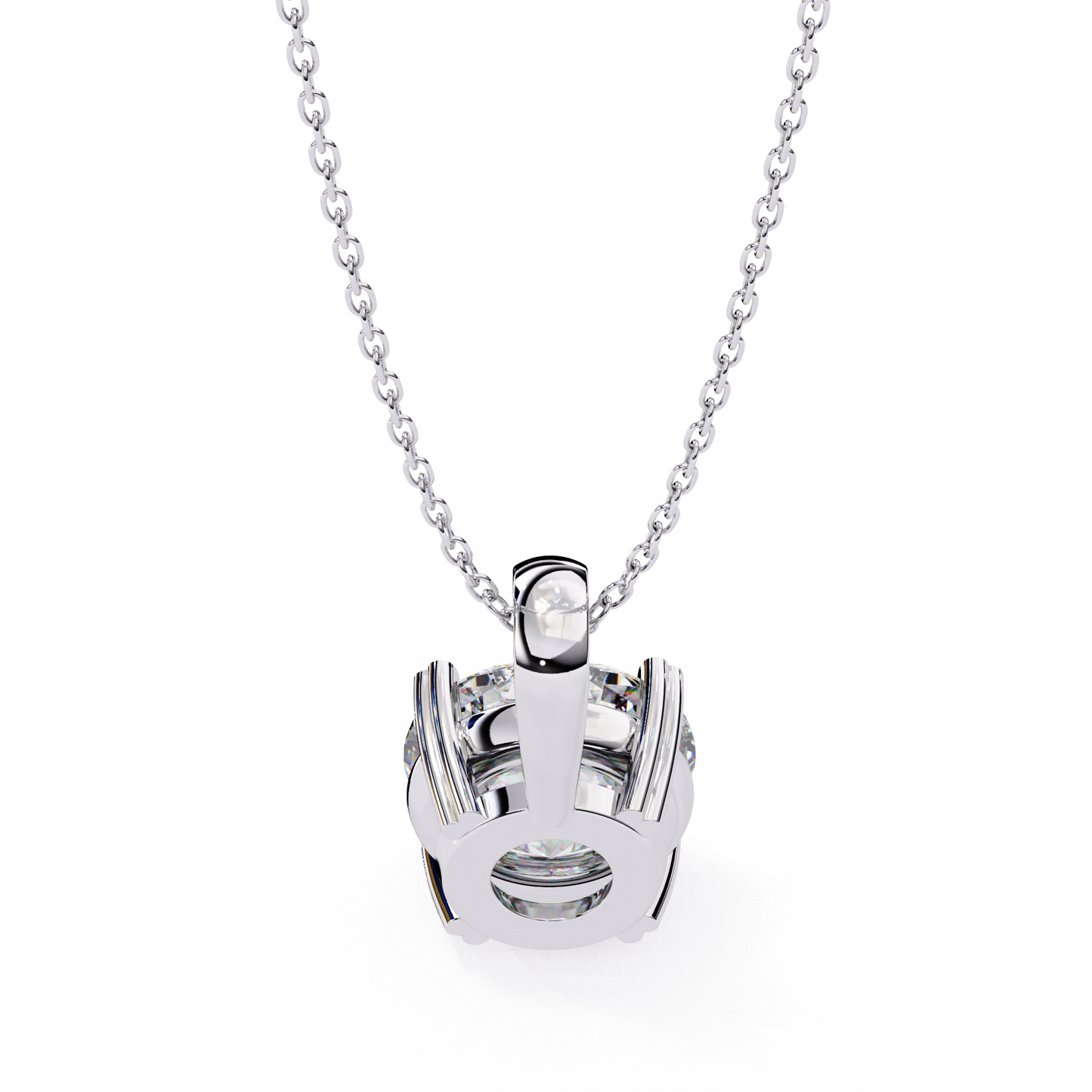0.80 CT Round Lab-Grown Diamond Solitaire Pendant Necklace in 14K Gold & Platinum