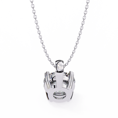 0.80 CT Round Lab-Grown Diamond Solitaire Pendant Necklace in 14K Gold & Platinum