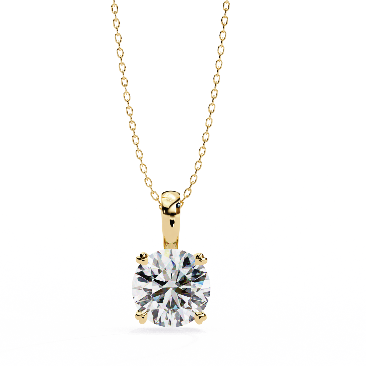 0.80 CT Round Lab-Grown Diamond Solitaire Pendant Necklace in 14K Gold & Platinum