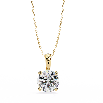 0.80 CT Round Lab-Grown Diamond Solitaire Pendant Necklace in 14K Gold & Platinum