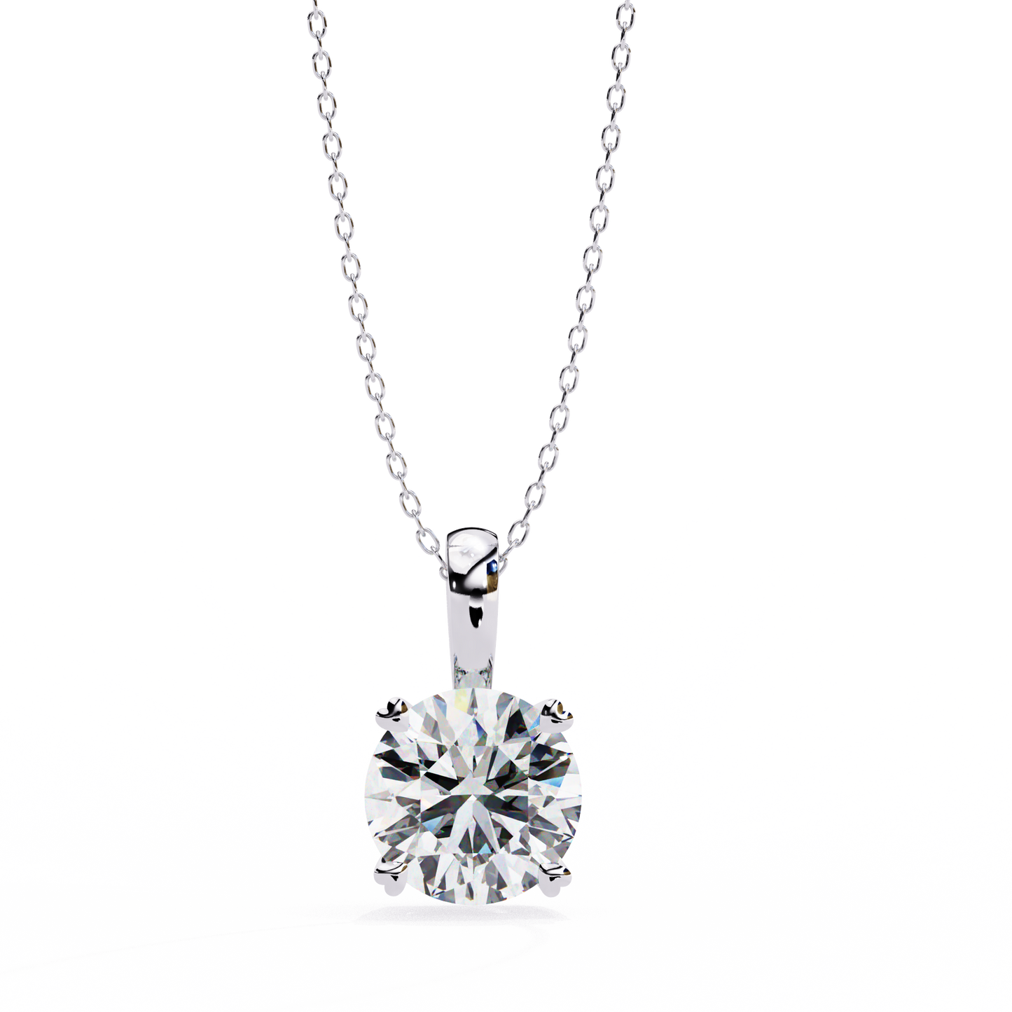 0.80 CT Round Lab-Grown Diamond Solitaire Pendant Necklace in 14K Gold & Platinum