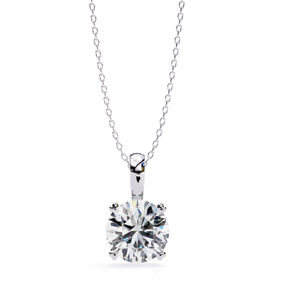 0.80 CT Round Lab-Grown Diamond Solitaire Pendant Necklace in 14K Gold & Platinum