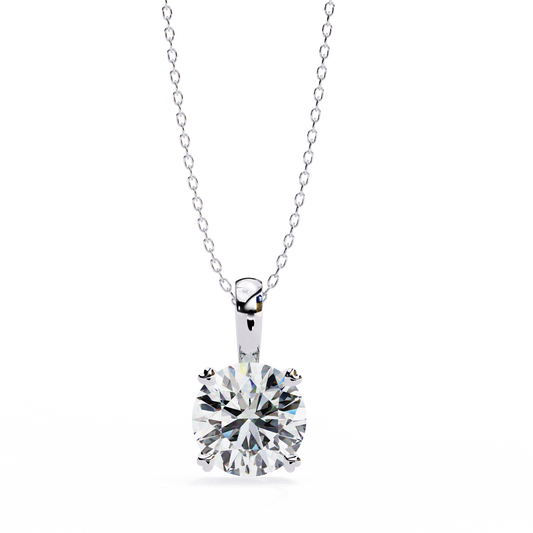 0.80 CT Round Lab-Grown Diamond Solitaire Pendant Necklace in 14K Gold & Platinum