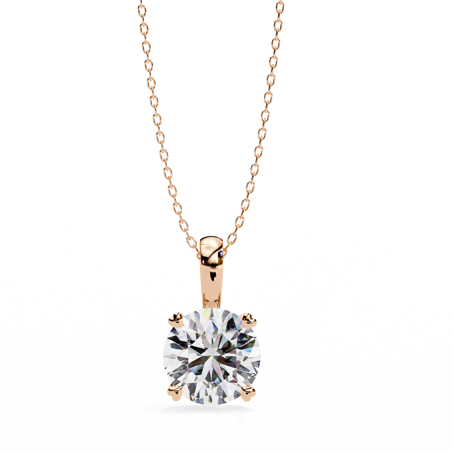 0.80 CT Round Lab-Grown Diamond Solitaire Pendant Necklace in 14K Gold & Platinum