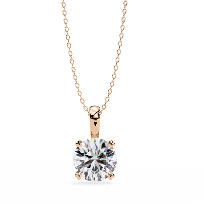 0.80 CT Round Lab-Grown Diamond Solitaire Pendant Necklace in 14K Gold & Platinum