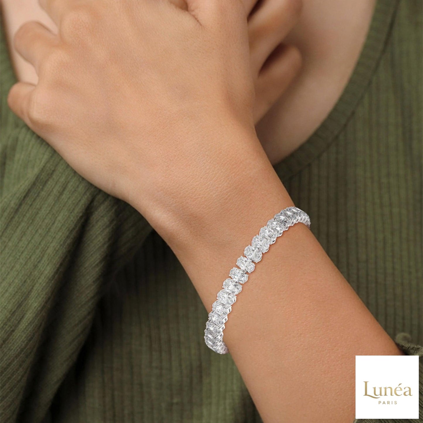 60 CT. Oval Lab Diamond Tennis Bracelet