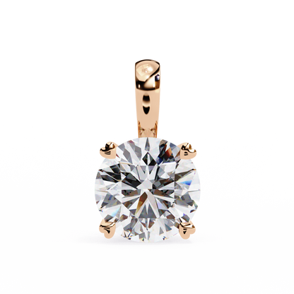 0.80 CT Round Lab-Grown Diamond Solitaire Pendant Necklace in 14K Gold & Platinum