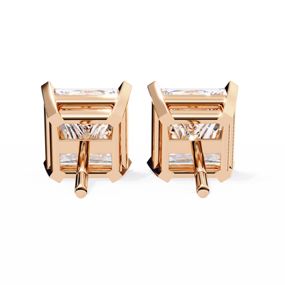 3.04 CTW Princess-Cut Lab-Grown Diamond Stud Earrings in 14K Gold