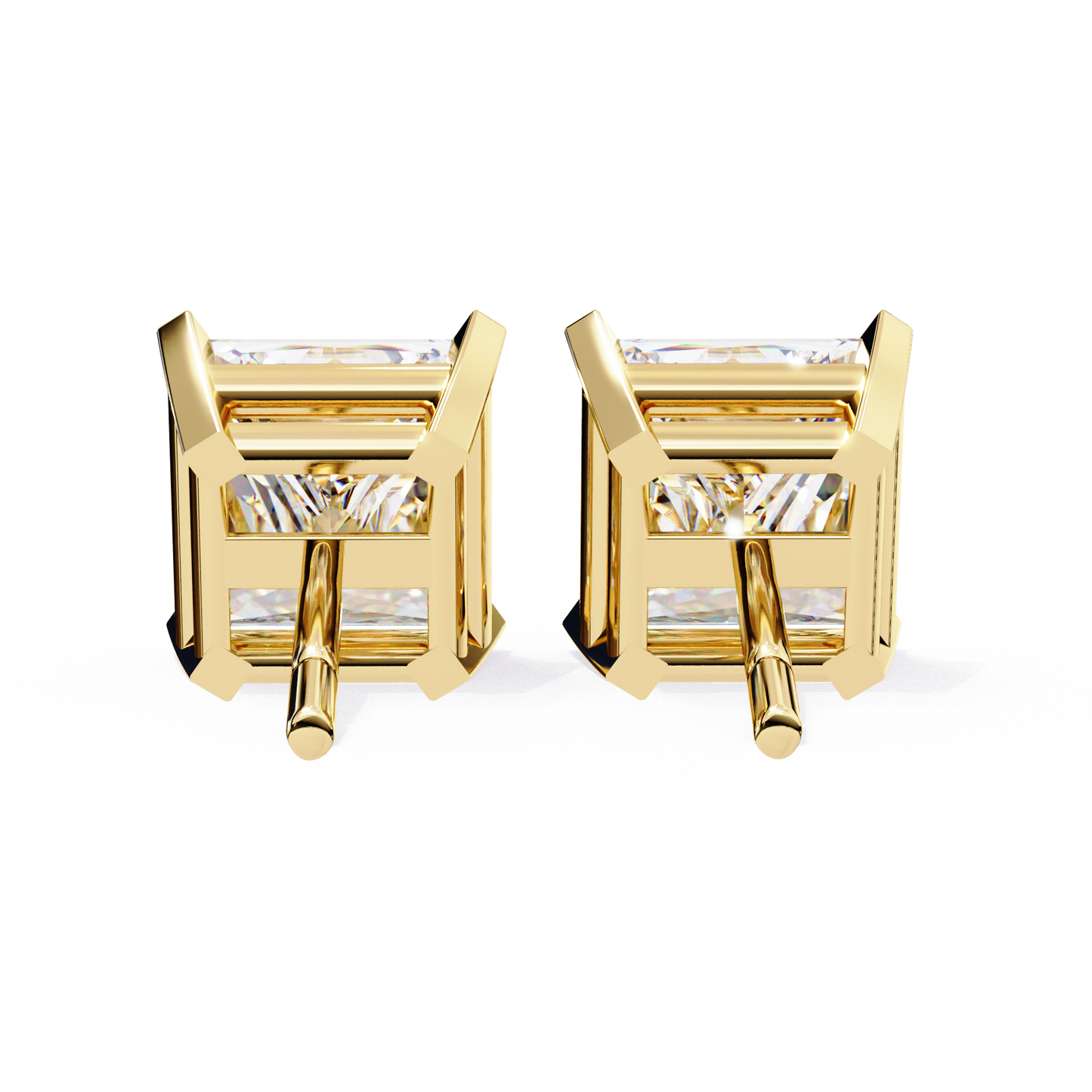 3.04 CTW Princess-Cut Lab-Grown Diamond Stud Earrings in 14K Gold