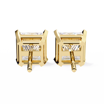 3.04 CTW Princess-Cut Lab-Grown Diamond Stud Earrings in 14K Gold
