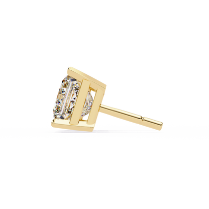 3.04 CTW Princess-Cut Lab-Grown Diamond Stud Earrings in 14K Gold