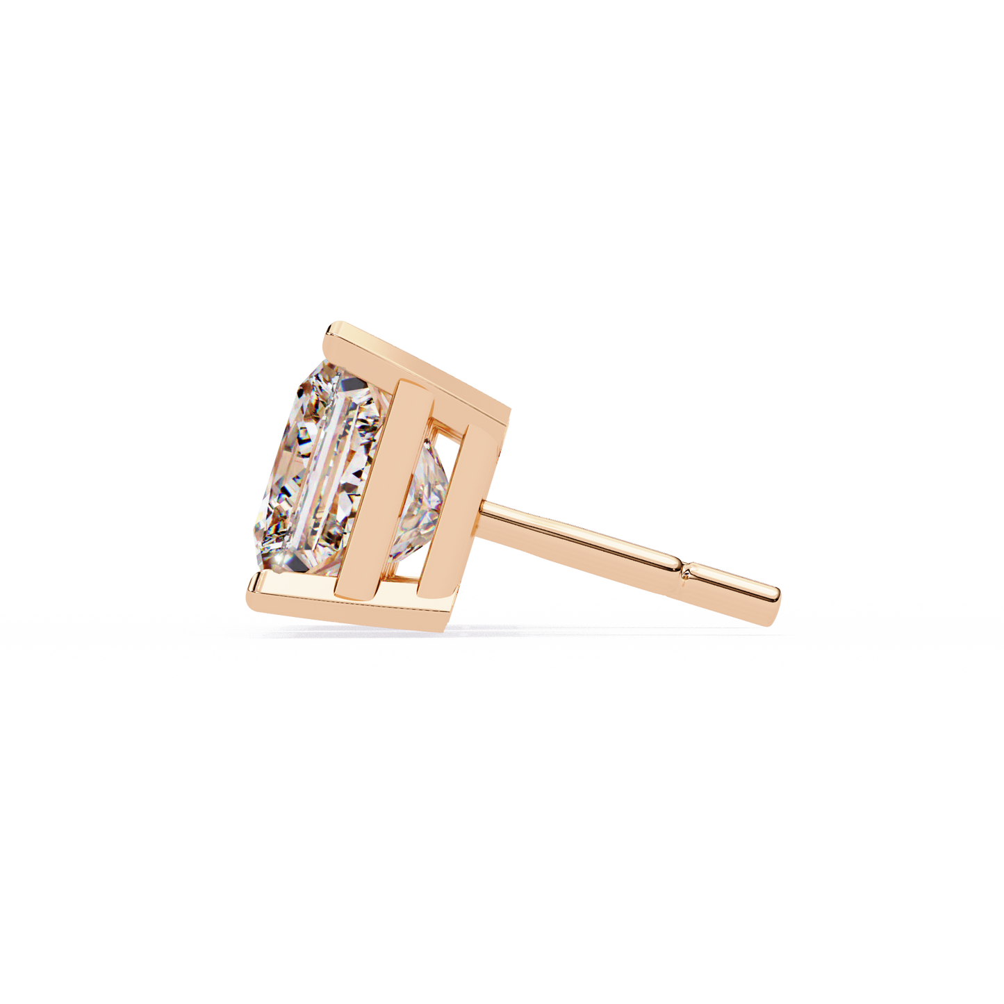 3.04 CTW Princess-Cut Lab-Grown Diamond Stud Earrings in 14K Gold