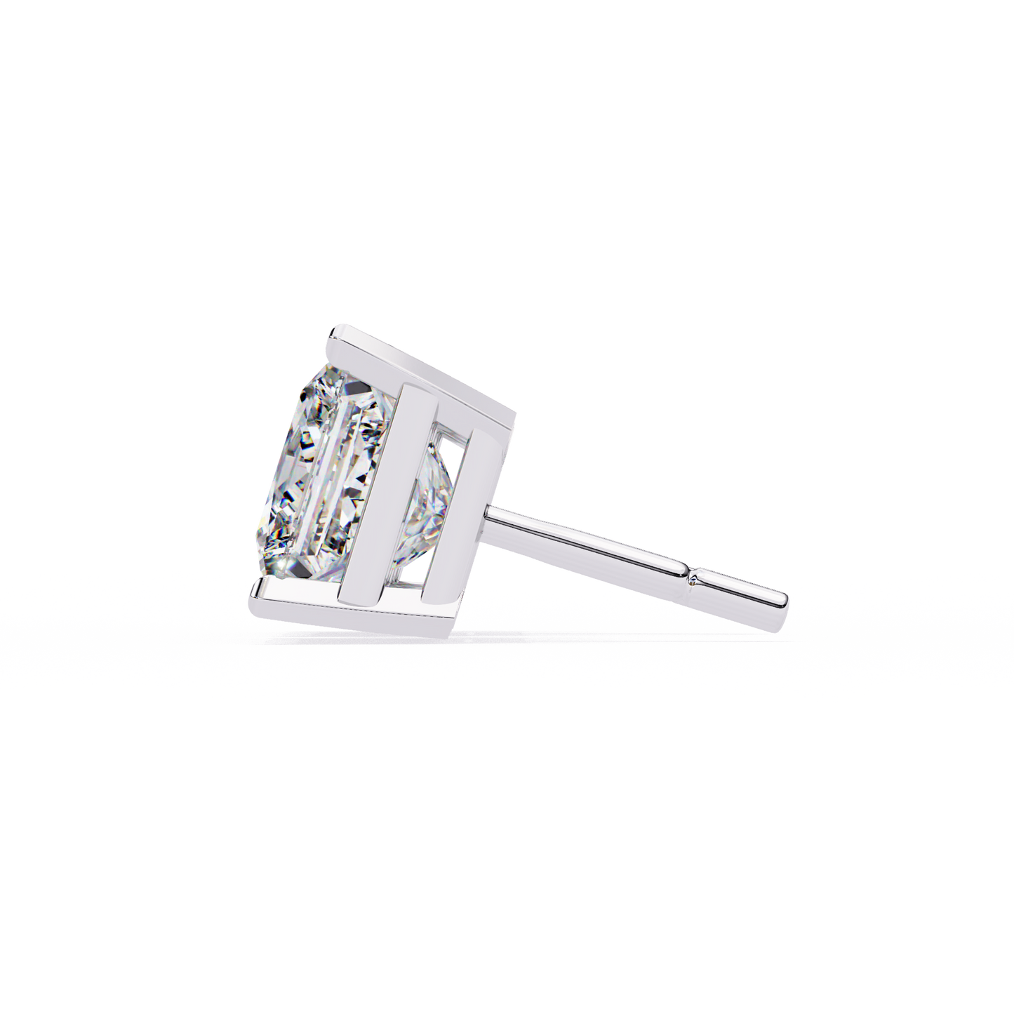 3.04 CTW Princess-Cut Lab-Grown Diamond Stud Earrings in 14K Gold