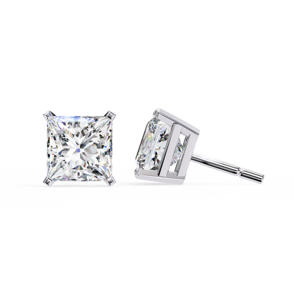 3.04 CTW Princess-Cut Lab-Grown Diamond Stud Earrings in 14K Gold