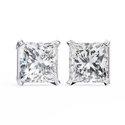 3.04 CTW Princess-Cut Lab-Grown Diamond Stud Earrings in 14K Gold