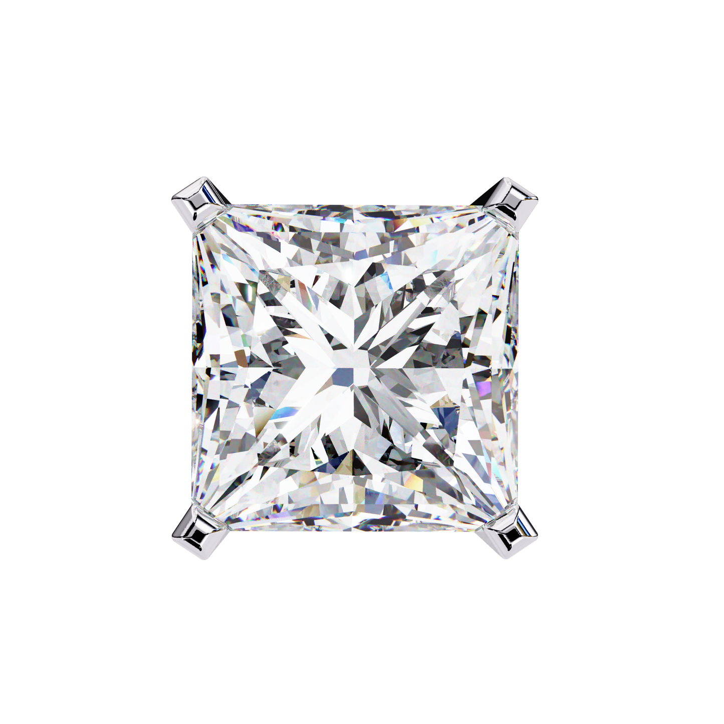 3.04 CTW Princess-Cut Lab-Grown Diamond Stud Earrings in 14K Gold