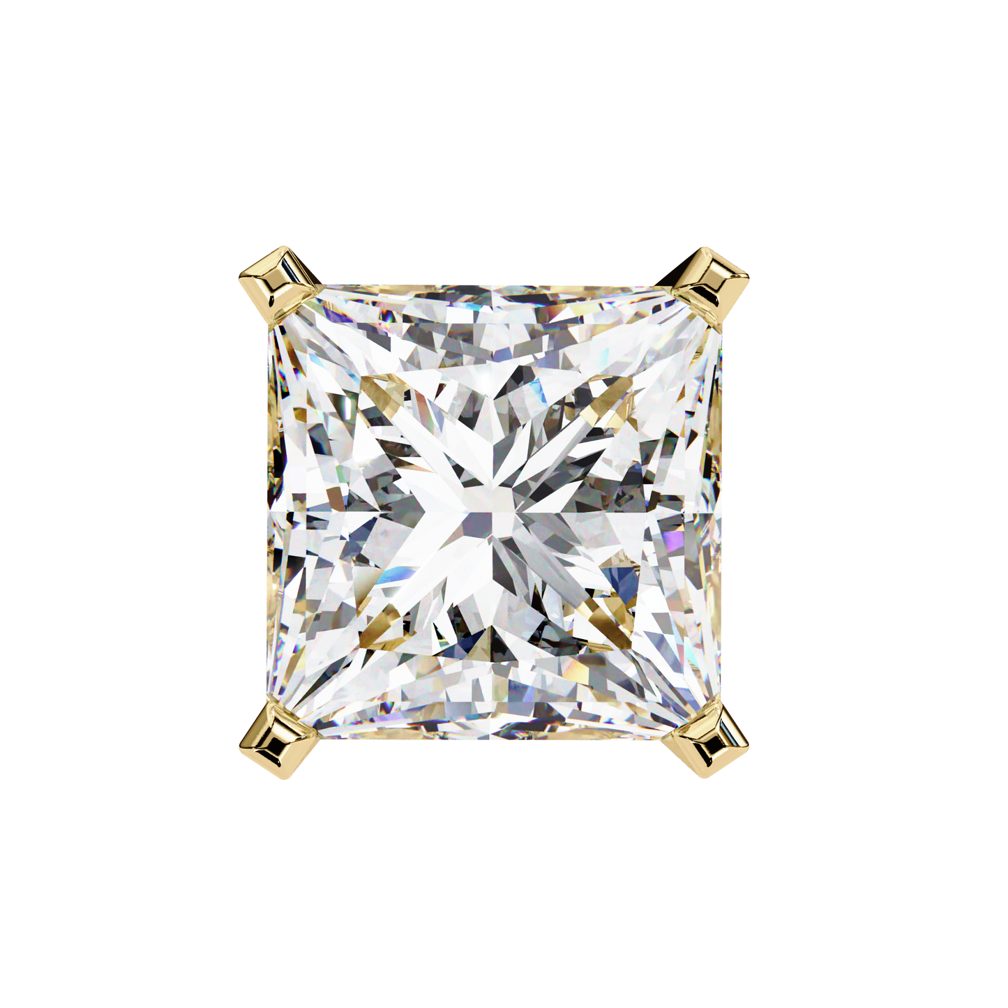 3.04 CTW Princess-Cut Lab-Grown Diamond Stud Earrings in 14K Gold