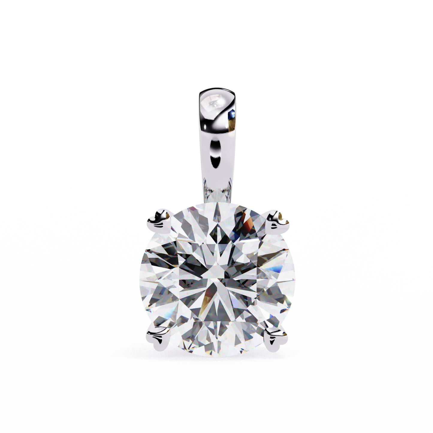 0.80 CT Round Lab-Grown Diamond Solitaire Pendant Necklace in 14K Gold & Platinum
