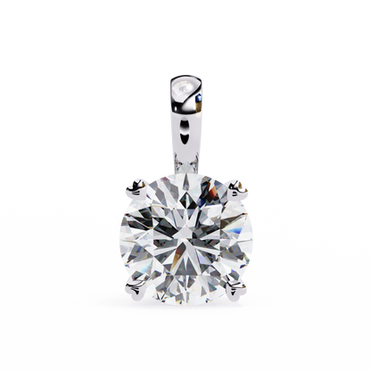 0.80 CT Round Lab-Grown Diamond Solitaire Pendant Necklace in 14K Gold & Platinum