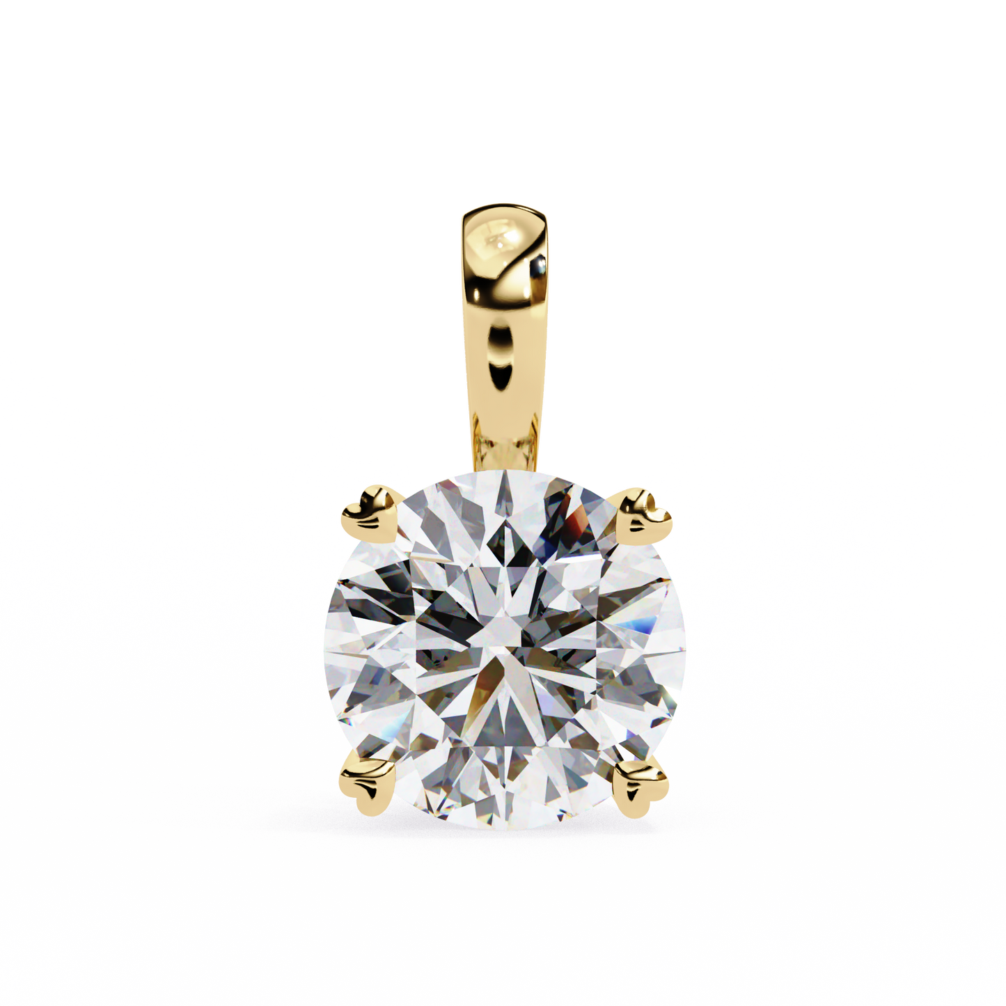 0.80 CT Round Lab-Grown Diamond Solitaire Pendant Necklace in 14K Gold & Platinum