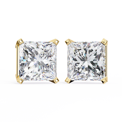3.04 CTW Princess-Cut Lab-Grown Diamond Stud Earrings in 14K Gold