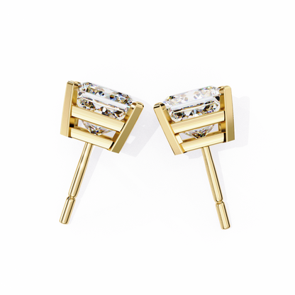 3.04 CTW Princess-Cut Lab-Grown Diamond Stud Earrings in 14K Gold