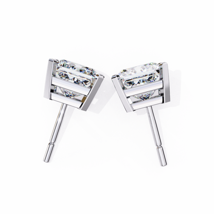 3.04 CTW Princess-Cut Lab-Grown Diamond Stud Earrings in 14K Gold