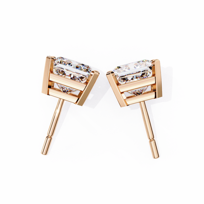 3.04 CTW Princess-Cut Lab-Grown Diamond Stud Earrings in 14K Gold