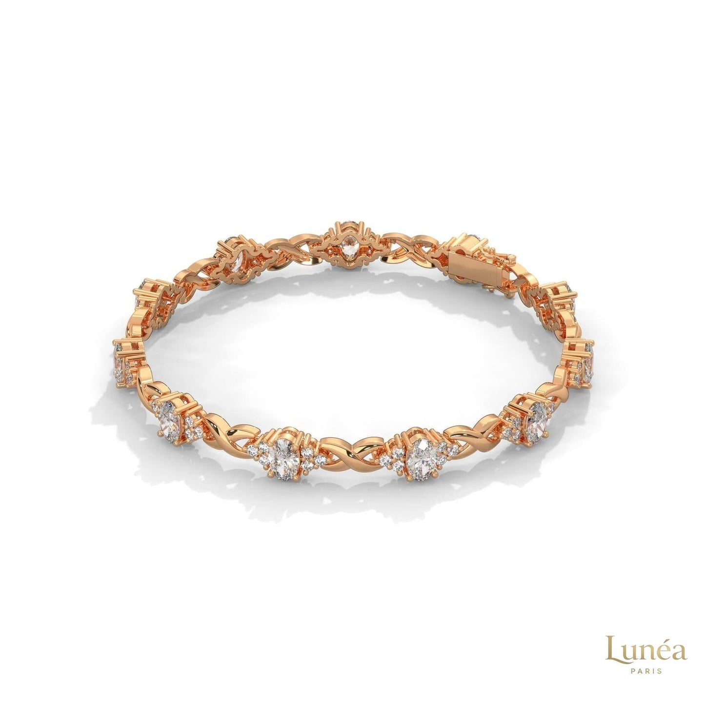 6.70 Ct. Lab Diamond Bracelet Twisted Link