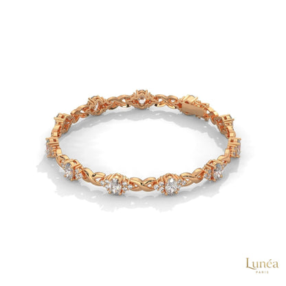 6.70 Ct. Lab Diamond Bracelet Twisted Link