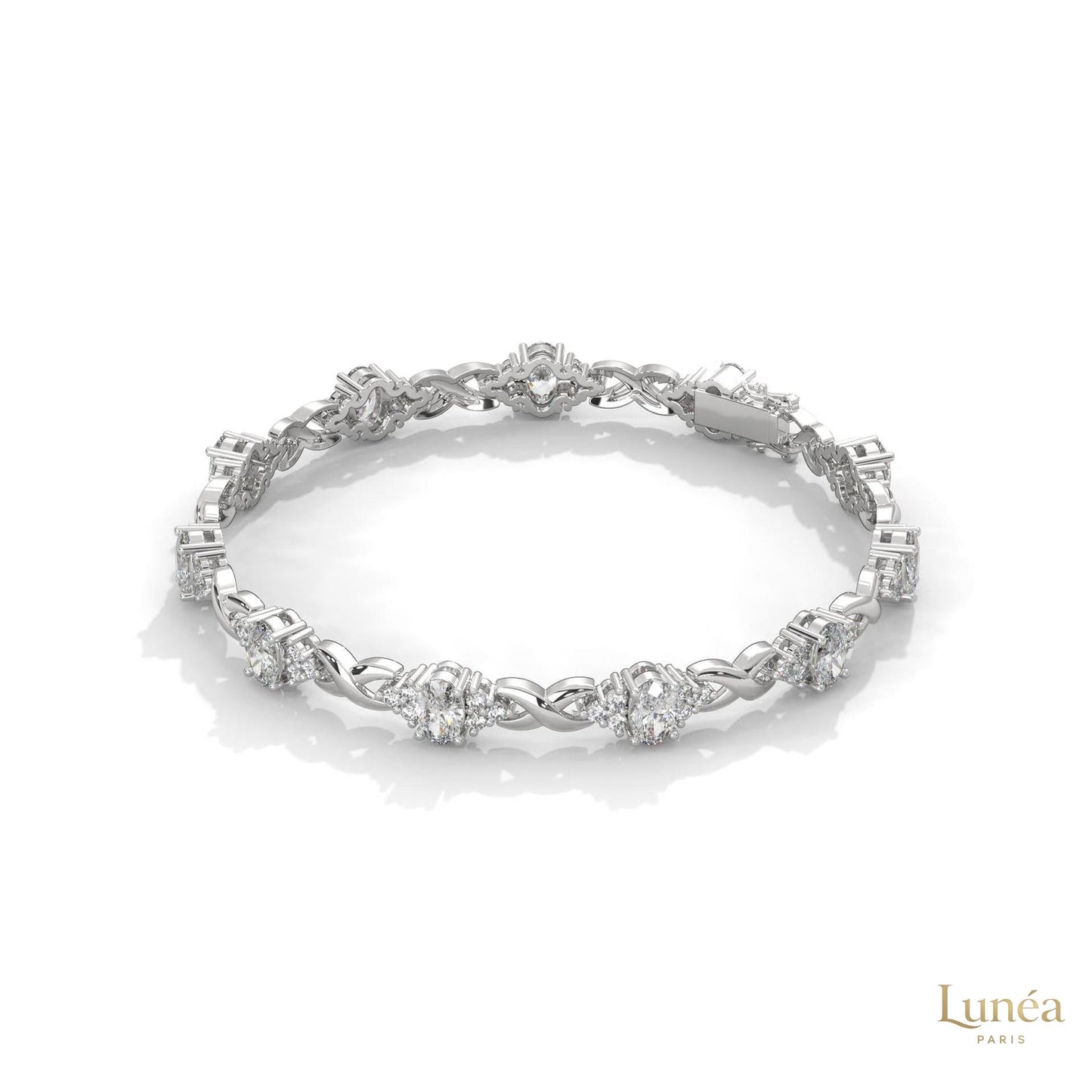 6.70 Ct. Lab Diamond Bracelet Twisted Link