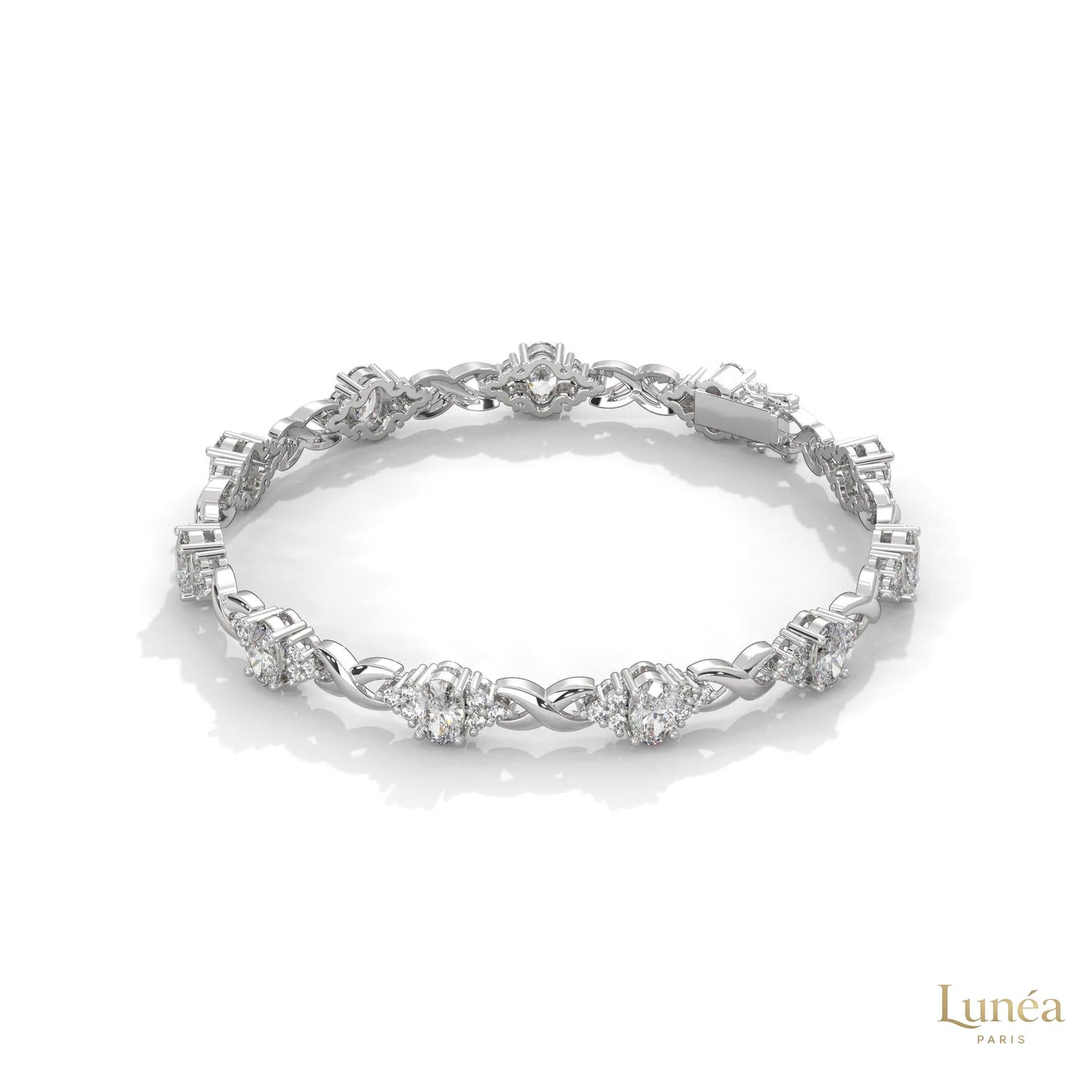 6.70 Ct. Lab Diamond Bracelet Twisted Link