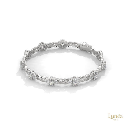 6.70 Ct. Lab Diamond Bracelet Twisted Link