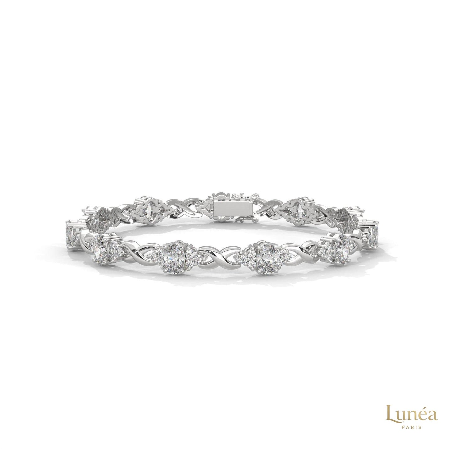 6.70 Ct. Lab Diamond Bracelet Twisted Link