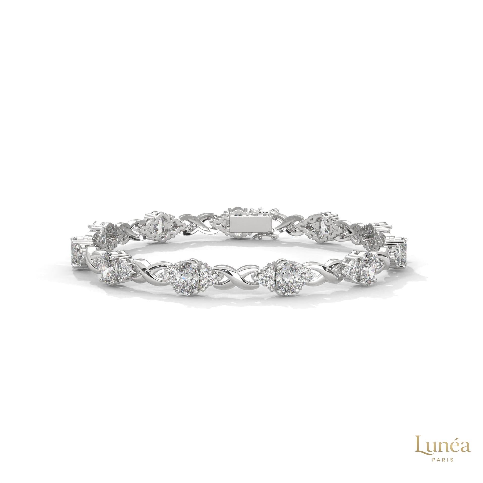 6.70 Ct. Lab Diamond Bracelet Twisted Link