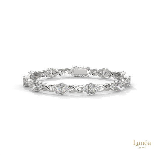 6.70 Ct. Lab Diamond Bracelet Twisted Link